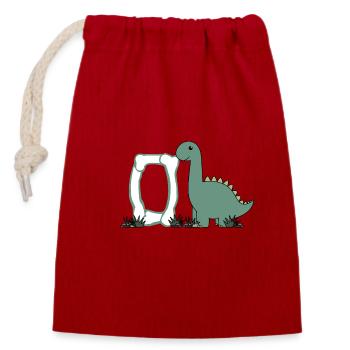 Letter O - Closable cotton gift bag (14x20cm) - red - Front
