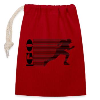 Baseball Softball USA Hardball Homerun Runner S - Closable cotton gift bag (14x20cm) - red - Front