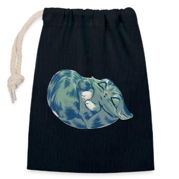 Squishy Azure - Sac cadeau en coton avec cordon (14 x 20 cm) - bleu marine - Devant