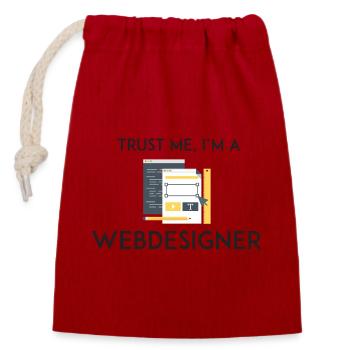 Croyez-moi, je suis webdesigner - Sac cadeau en coton avec cordon (14 x 20 cm) - rouge - Devant