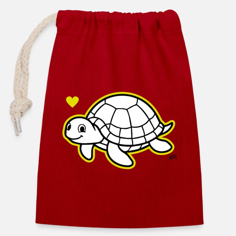 Max_the_turtle - Closable cotton gift bag (14x20cm) - red