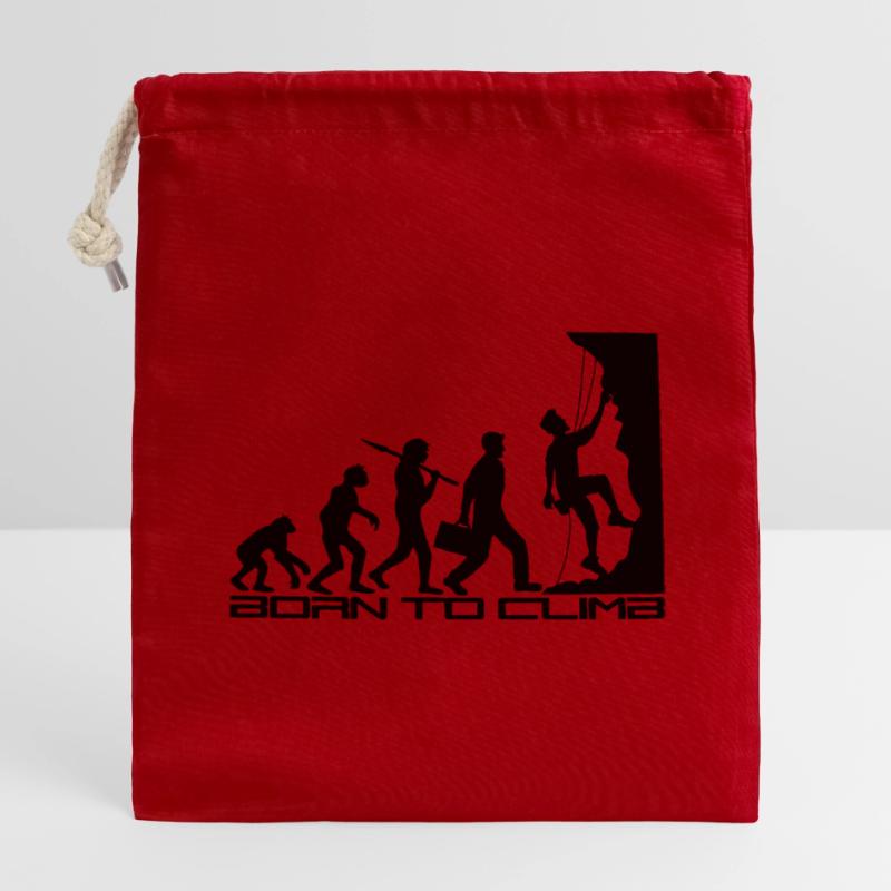 né pour gravir l'évolution évolution née raide Sac cadeau en coton avec cordon (14 x 20 cm)