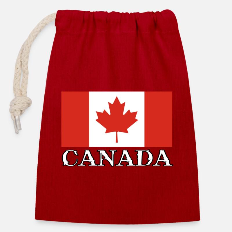 CANADA - Closable cotton gift bag (14x20cm) - red