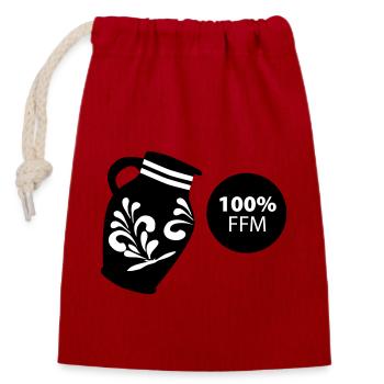 Bembel 100% FFM #069 #FrankfurtLiebe #FFMoriginal - Verschließbarer Geschenkbeutel aus Baumwolle (14x20cm) - Rot - Vorne