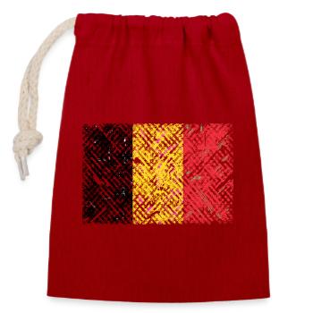 Belgique Millésime - Sac cadeau en coton avec cordon (14 x 20 cm) - rouge - Devant