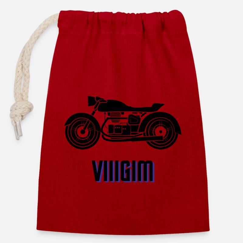 Custom - Closable cotton gift bag (14x20cm) - red