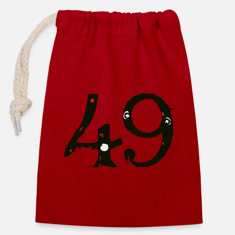 49 number forty-nine 2003 A - Closable cotton gift bag (14x20cm) - red