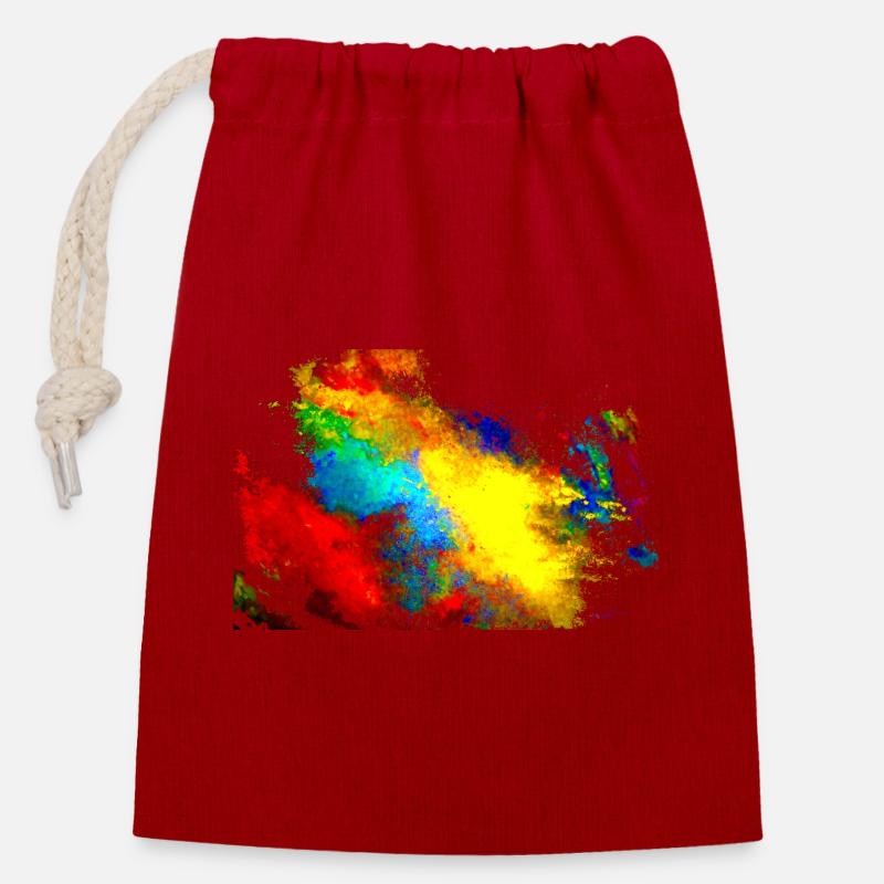 "MixedArt" Acrylic Paint by Marco Eckenbrecht - Closable cotton gift bag (14x20cm) - red