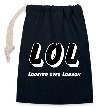 LOL - Vue sur Londres - Sac cadeau en coton avec cordon (14 x 20 cm) - bleu marine - Devant