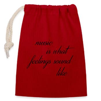 music is what feelings sound like - Verschließbarer Geschenkbeutel aus Baumwolle (14x20cm) - Rot - Vorne