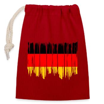 Deutschland Flagge Deutsche Fahne Used Look Heimat - Verschließbarer Geschenkbeutel aus Baumwolle (14x20cm) - Rot - Vorne