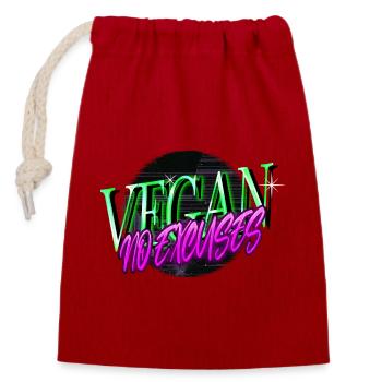 cool statement birthday present pro vegan - Verschließbarer Geschenkbeutel aus Baumwolle (14x20cm) - Rot - Vorne
