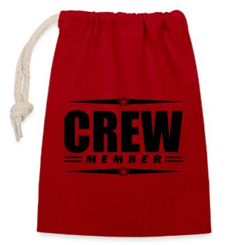 Crew Member - Closable cotton gift bag (14x20cm) - red - Front