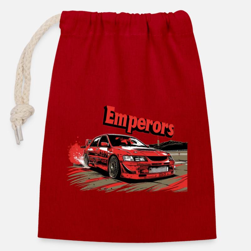 Emperors Lancer Evo 6 - Closable cotton gift bag (14x20cm) - red