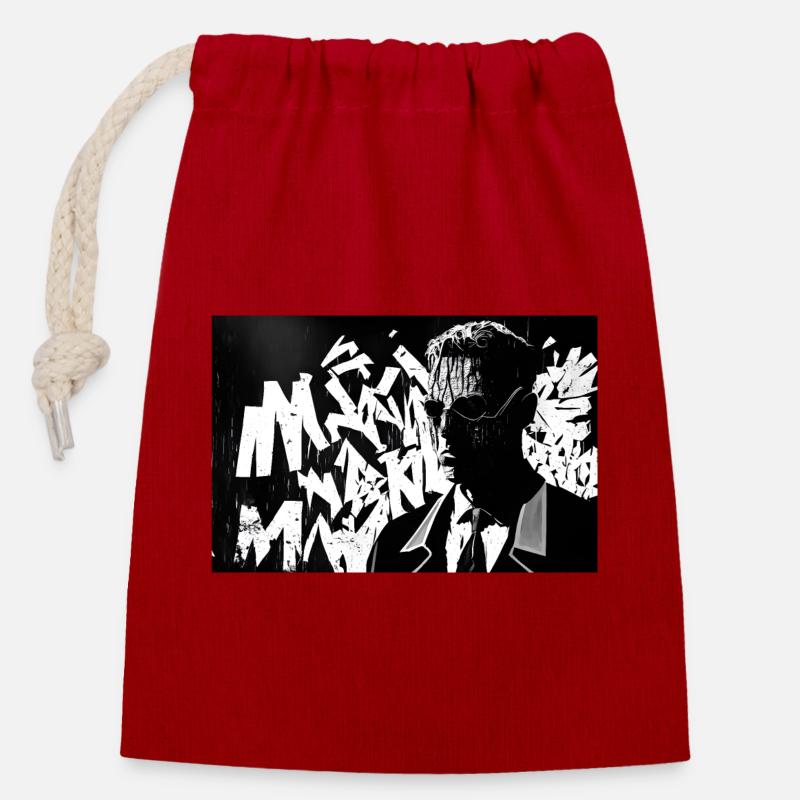 Agent #3 - Closable cotton gift bag (14x20cm) - red
