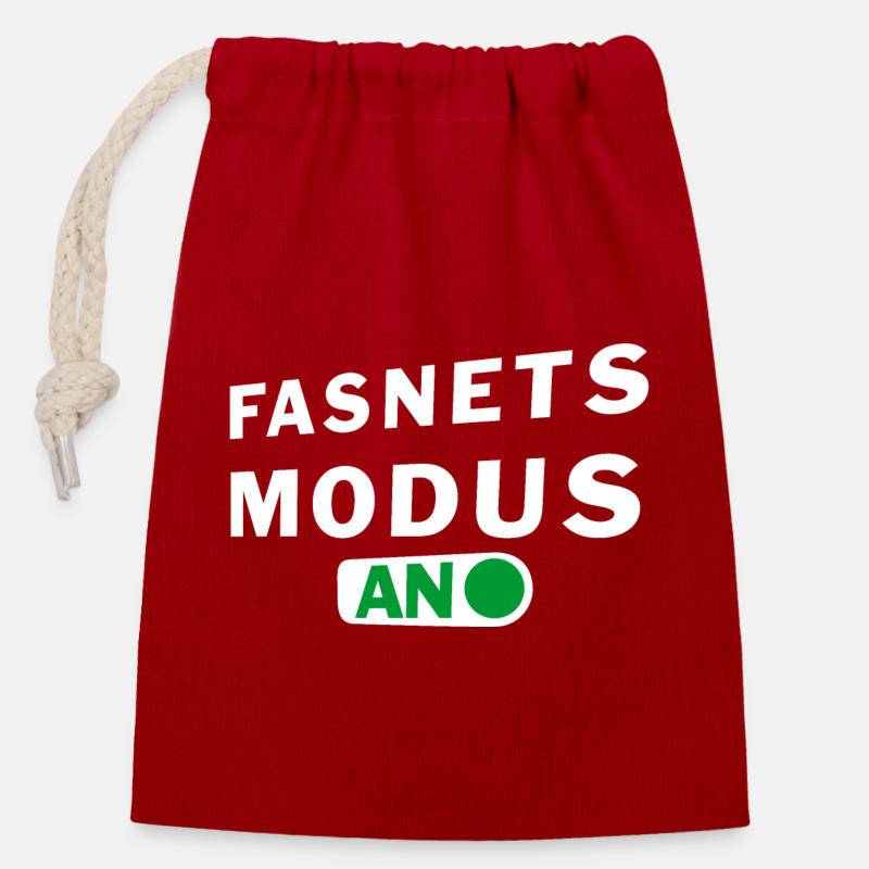 fasnetsmodus weiss - Verschließbarer Geschenkbeutel aus Baumwolle (14x20cm) - Rot