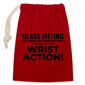 Glazier Window Glass Fitting Fitter Glasswork - Closable cotton gift bag (14x20cm) - red - Front
