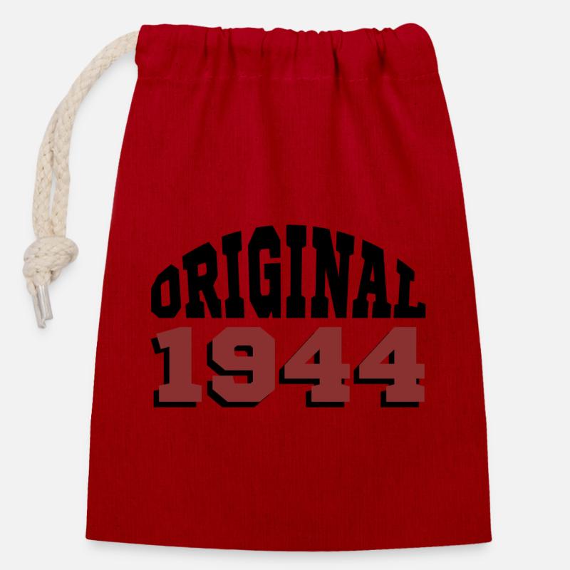 Original 1944 - Sac cadeau en coton avec cordon (14 x 20 cm) - rouge