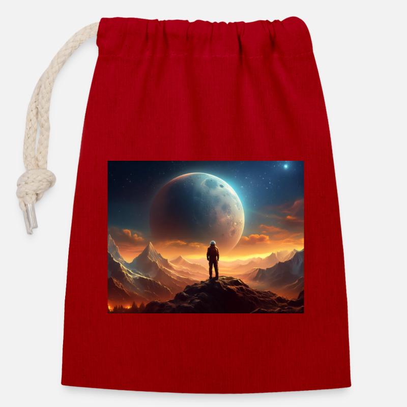 Der Aufstieg von Charon über Pluto Teil III - Verschließbarer Geschenkbeutel aus Baumwolle (14x20cm) - Rot
