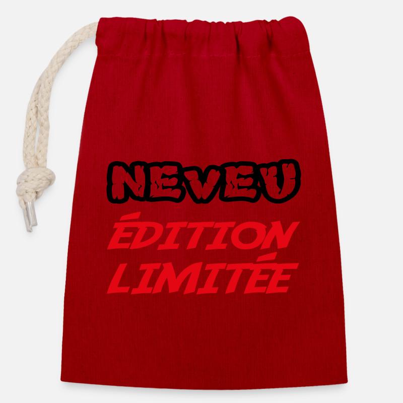 NEVEU Limited Edition - Closable cotton gift bag (14x20cm) - red