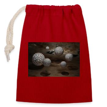 BULLE NEIGE 16K 96MP - Sac cadeau en coton avec cordon (14 x 20 cm) - rouge - Devant
