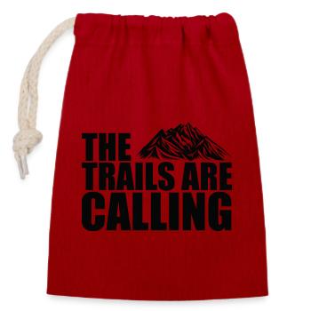 Trail Running Sports - Closable cotton gift bag (14x20cm) - red - Front