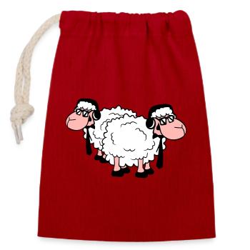 2 mouton lunettes de soleil musique fête DJ équipe amis - Sac cadeau en coton avec cordon (14 x 20 cm) - rouge - Devant