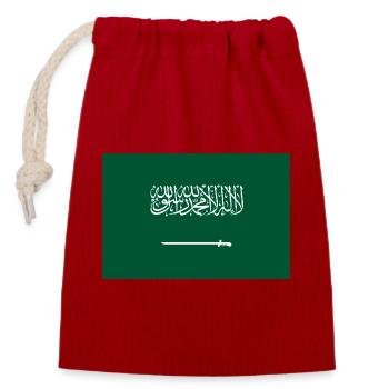 Saudi-Arabien - Verschließbarer Geschenkbeutel aus Baumwolle (14x20cm) - Rot - Vorne