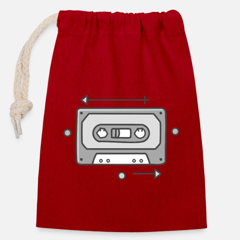 MIXTAPE III - Verschließbarer Geschenkbeutel aus Baumwolle (14x20cm) - Rot