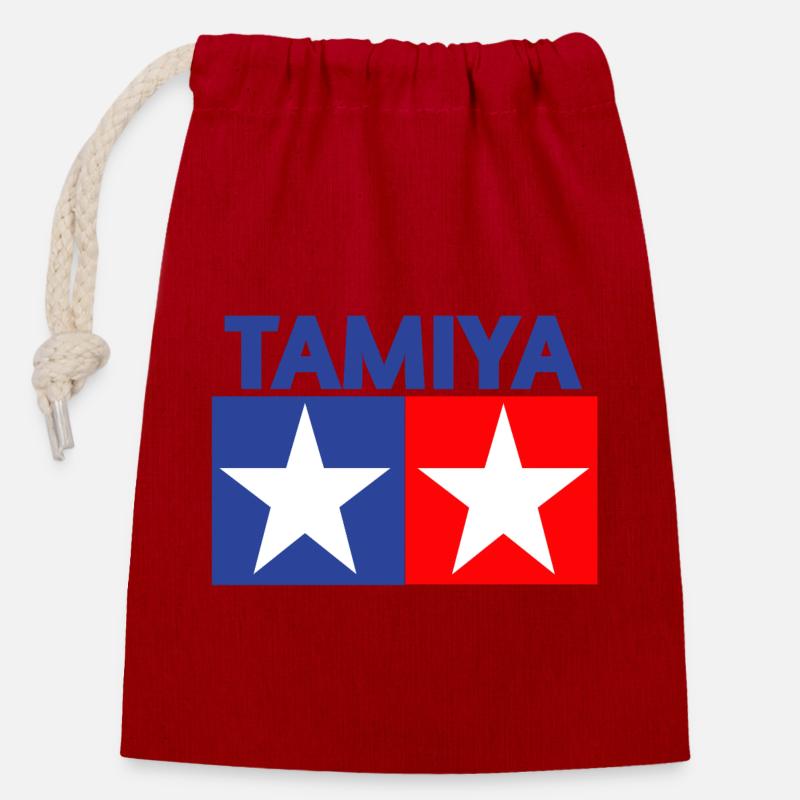 Tamiya Logo - Closable cotton gift bag (14x20cm) - red