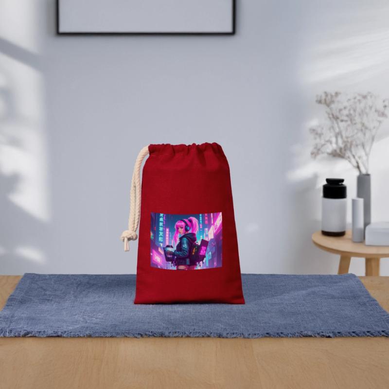 Cyber DJ Coder – Beats, Bytes & Blinks Verschließbarer Geschenkbeutel aus Baumwolle (14x20cm)