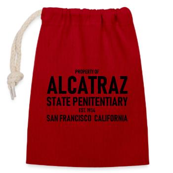 Alcatraz - Prison d’État - 1934 - San Francisco - Sac cadeau en coton avec cordon (14 x 20 cm) - rouge - Devant