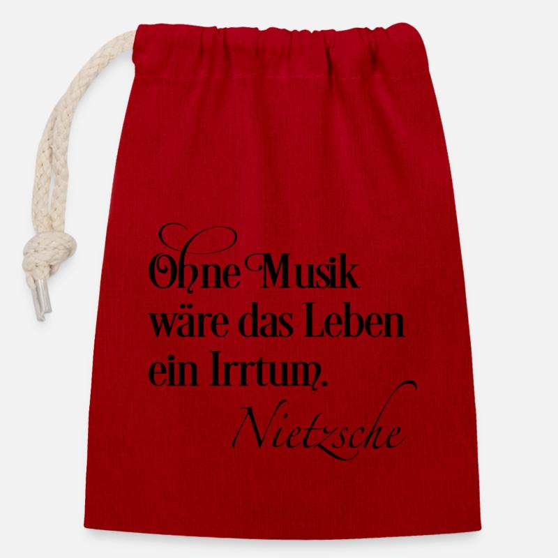 Musik - Verschließbarer Geschenkbeutel aus Baumwolle (14x20cm) - Rot