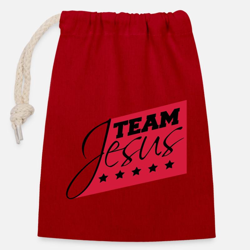 Catholic Team Jesus Christ Christ Evangelical - Closable cotton gift bag (14x20cm) - red
