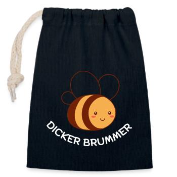 Dicker Brummer - Verschließbarer Geschenkbeutel aus Baumwolle (14x20cm) - Navy - Vorne