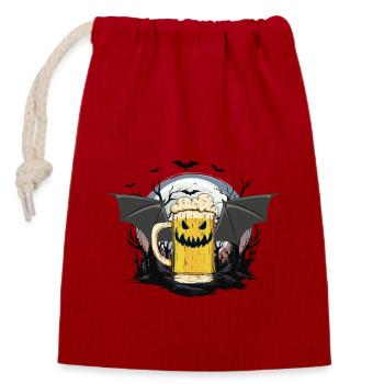 Vambier Vampire Bière Halloween Party Drôle Costume - Sac cadeau en coton avec cordon (14 x 20 cm) - rouge - Devant