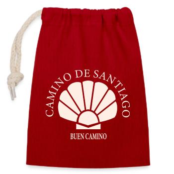 Buen Camino de Santiago - Closable cotton gift bag (14x20cm) - red - Front