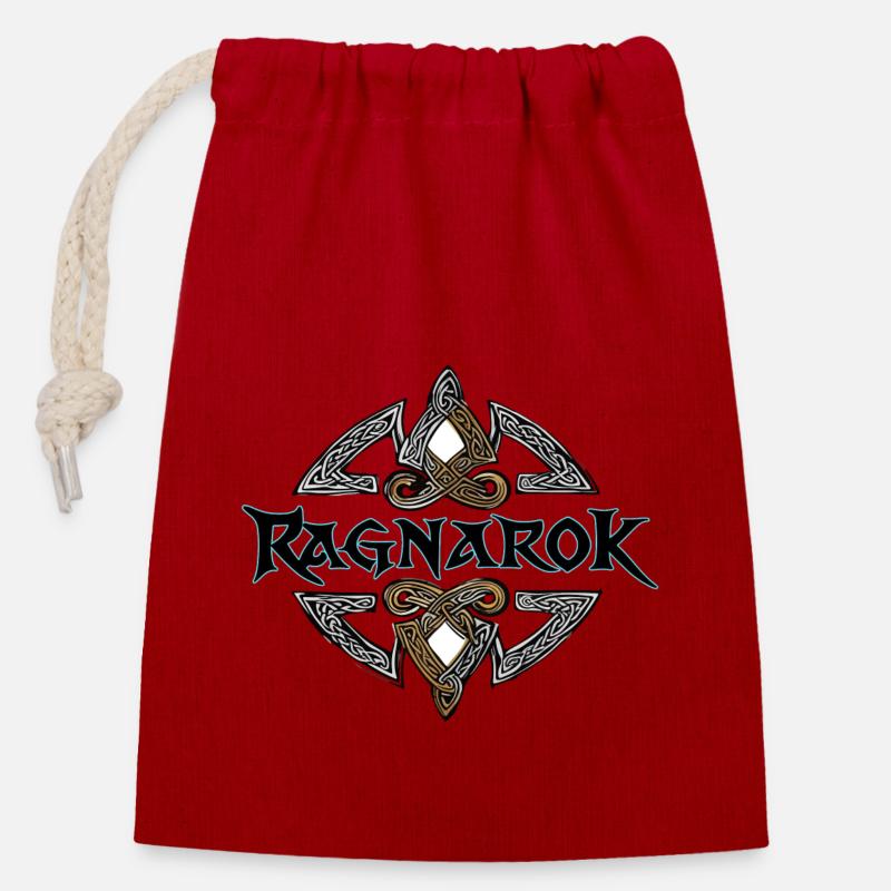 ragnarok - Verschließbarer Geschenkbeutel aus Baumwolle (14x20cm) - Rot
