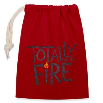 Totales Feuer - Verschließbarer Geschenkbeutel aus Baumwolle (14x20cm) - Rot - Vorne