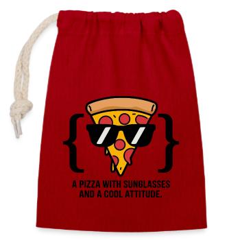 Cool Pizza Slice Sunglasses - Closable cotton gift bag (14x20cm) - red - Front
