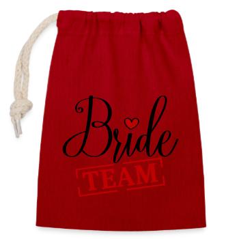Team Bride Heart Hen - Closable cotton gift bag (14x20cm) - red - Front