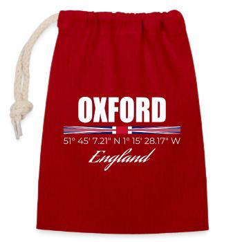 Oxford - Verschließbarer Geschenkbeutel aus Baumwolle (14x20cm) - Rot - Vorne