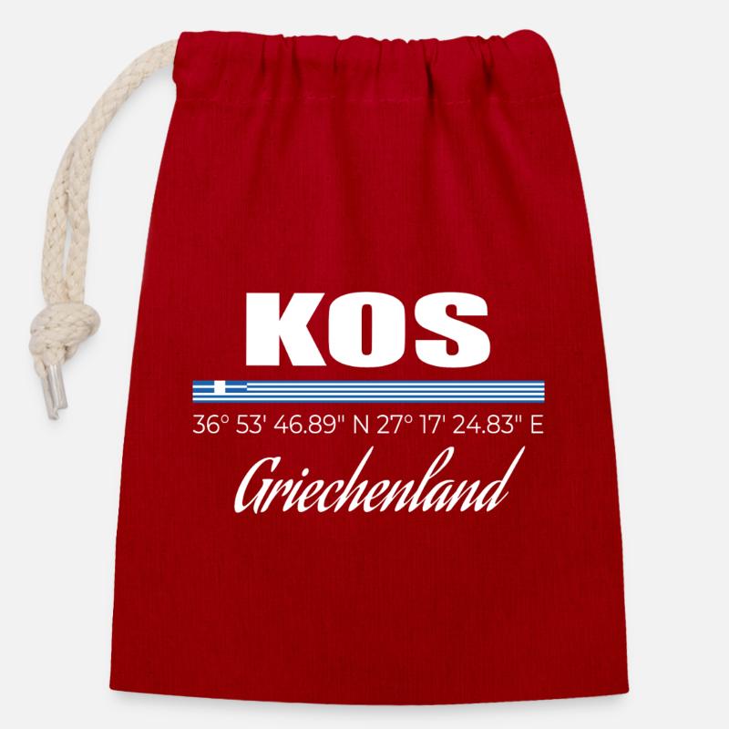 Kos - Closable cotton gift bag (14x20cm) - red