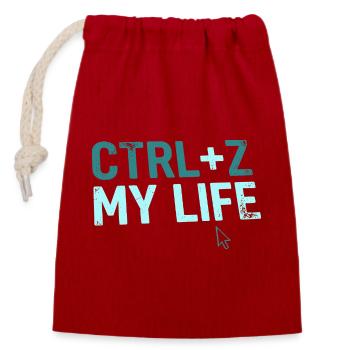 Developer Fun Hoodie, CTRL+Z My Life , Mug - Closable cotton gift bag (14x20cm) - red - Front