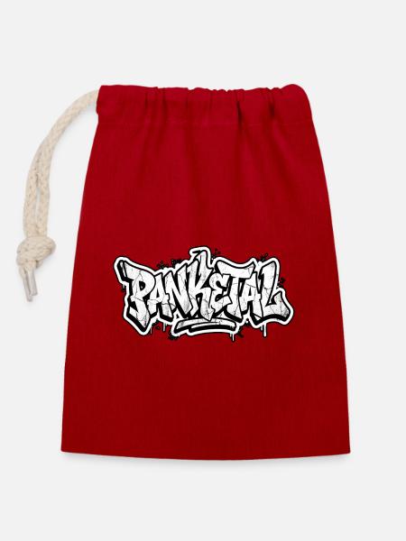Panketal Berlin Graffiti - Verschließbarer Geschenkbeutel aus Baumwolle (14x20cm) - Rot