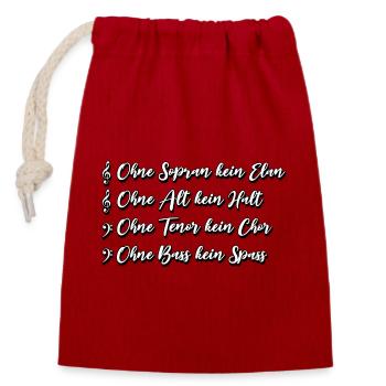 Chœur SATB Dire - Sac cadeau en coton avec cordon (14 x 20 cm) - rouge - Devant