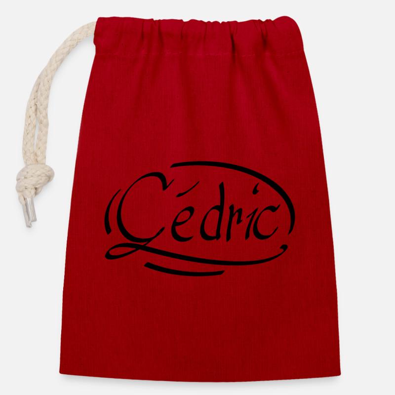 Cédric - Closable cotton gift bag (14x20cm) - red
