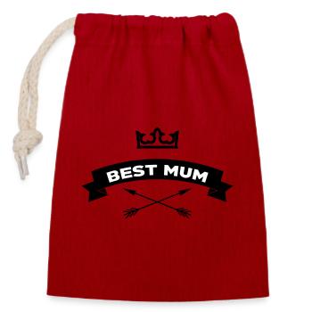 Best Mom - Mother's Day - Closable cotton gift bag (14x20cm) - red - Front