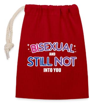 Bisexual And Still Not Into You Design - Verschließbarer Geschenkbeutel aus Baumwolle (14x20cm) - Rot - Vorne