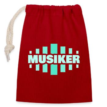 Job Musiker - Verschließbarer Geschenkbeutel aus Baumwolle (14x20cm) - Rot - Vorne